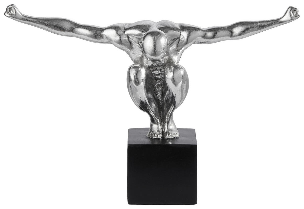 SKULPTUR - Silberfarben/Schwarz, Design, Kunststoff (32/11,5/23cm) - Ambia Home