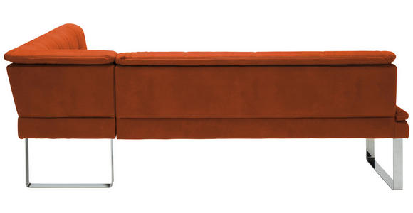 ECKBANK 253/174 cm in Orange, Chromfarben - Chromfarben/Beige, Design, Textil/Metall (253/174cm) - Novel