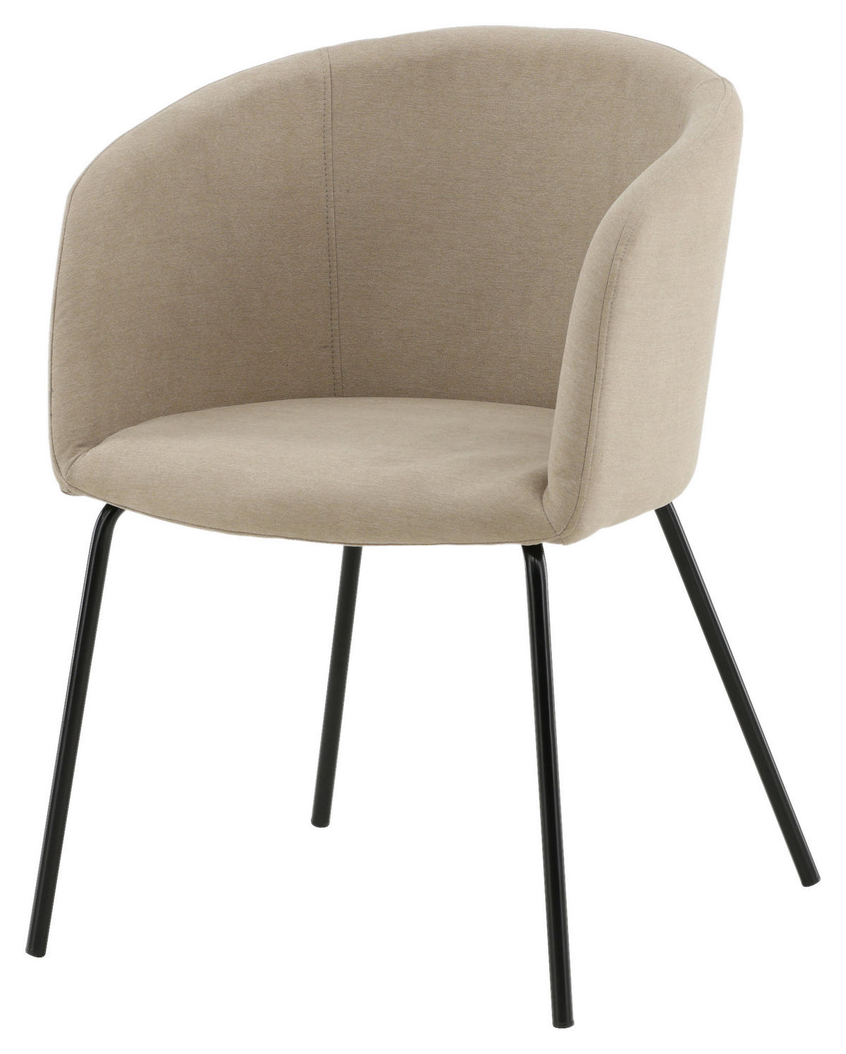 STUHL Samt Schwarz, Beige  - Beige/Schwarz, Design, Holz/Kunststoff (55/78/55cm) - Livetastic