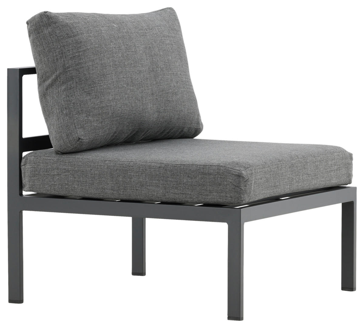 LOUNGEFÅTÖLJ  - grå/svart, Klassisk, metall (70/65/74cm) - Gardenson