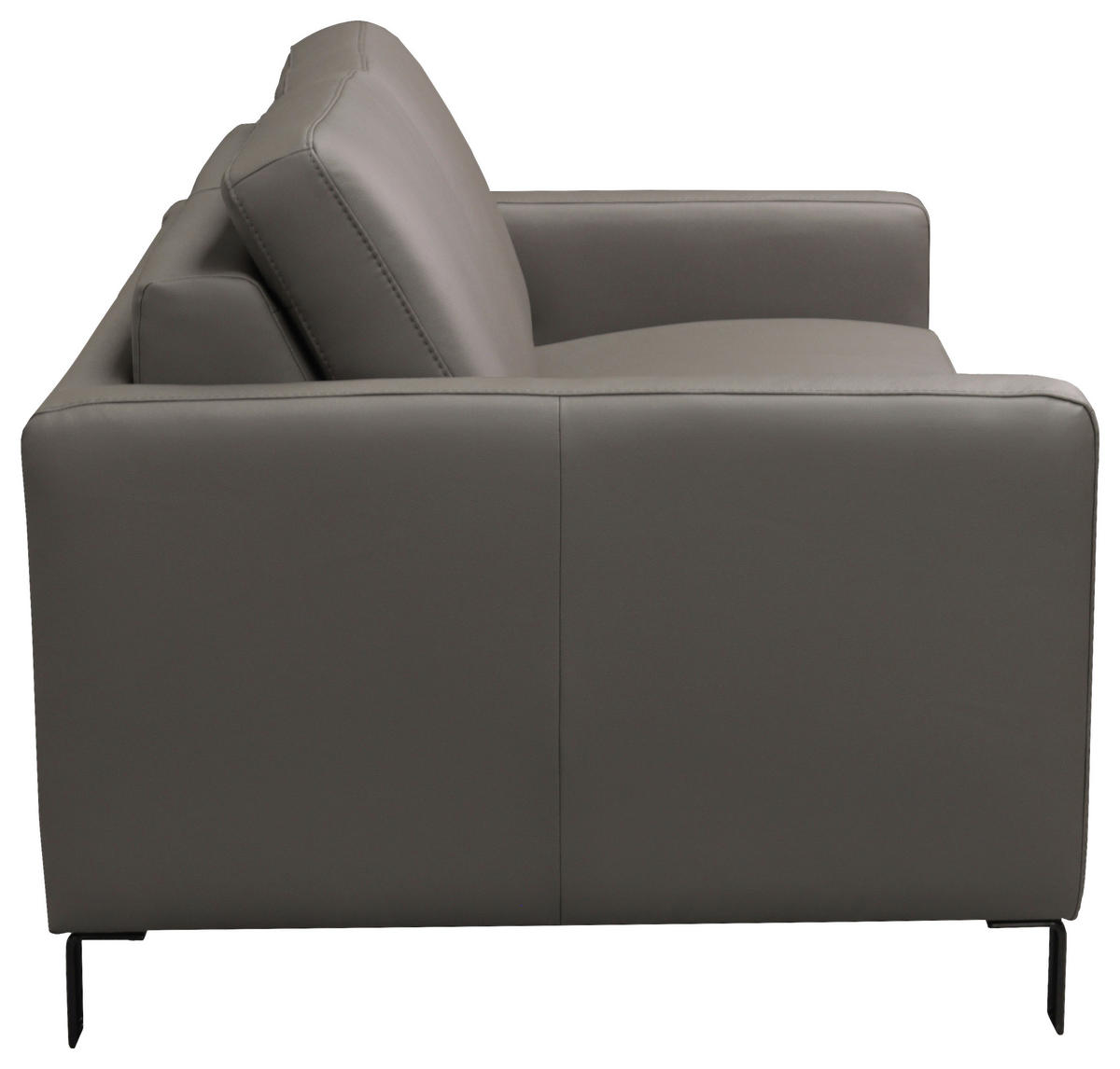 SCHLAFSOFA in Leder Schlammfarben  - Schlammfarben/Schwarz, Konventionell, Leder/Metall (190/87/100cm) - Celina Home