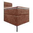 BOXSPRINGBETT 180/200 cm,  in Rotbraun, Topper, H3 + H3 = fest  - Rotbraun/Schwarz, Design, Textil/Metall (180/200cm) - Esposa