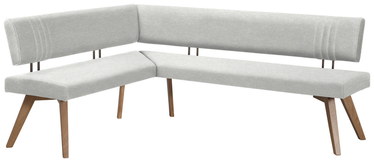 ECKBANK in Holz, Textil Beige, Wildeiche  - Wildeiche/Eichefarben, Design, Holz/Textil (160/180cm) - Venda