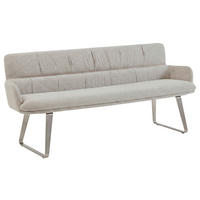 SITZBANK 200/86/68 cm Mikrofaser Naturfarben  - Silberfarben/Naturfarben, Design, Textil/Metall (200/86/68cm) - Valdera