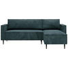 ECKSOFA in Cord Petrol  - Petrol/Schwarz, Design, Textil/Metall (223/151cm) - Livetastic