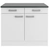 KÜCHENUNTERSCHRANK 100/84,8/60 cm  in Weiß  - Anthrazit/Buchefarben, Basics, Holzwerkstoff/Metall (100/84,8/60cm) - Optifit