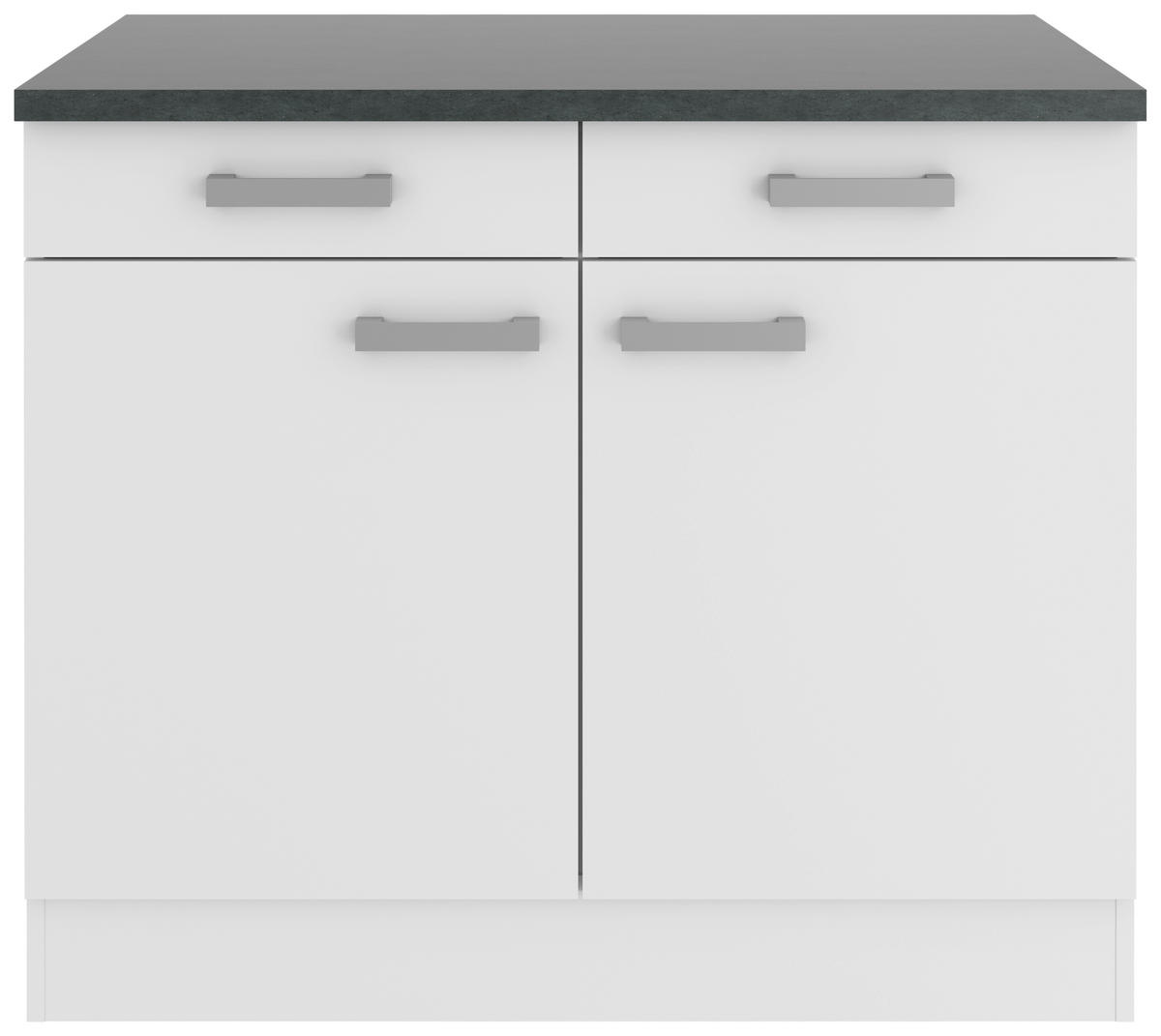 KÜCHENUNTERSCHRANK 100/84,8/60 cm  in Weiß  - Anthrazit/Buchefarben, Basics, Holzwerkstoff/Metall (100/84,8/60cm) - Optifit