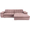ECKSOFA in Mikrofaser Altrosa  - Chromfarben/Altrosa, Design, Textil/Metall (265/180cm) - Carryhome