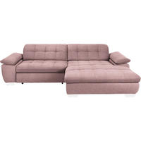 ECKSOFA in Mikrofaser Altrosa  - Chromfarben/Altrosa, Design, Textil/Metall (265/180cm) - Carryhome