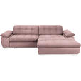 ECKSOFA in Mikrofaser Altrosa  - Chromfarben/Altrosa, Design, Textil/Metall (265/180cm) - Carryhome