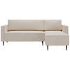 ECKSOFA in Cord Beige  - Beige/Schwarz, Design, Textil/Metall (223/151cm) - Livetastic