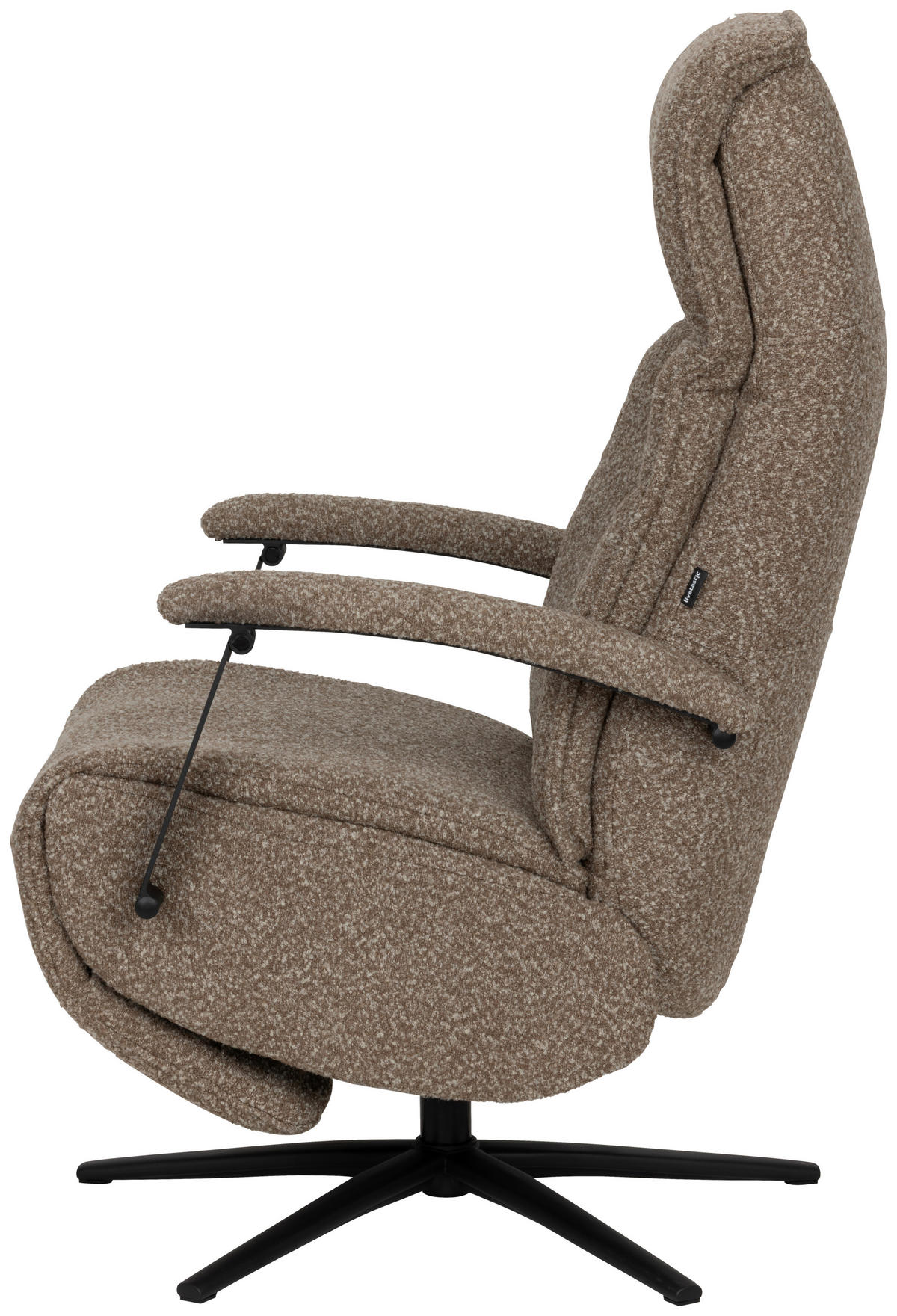 RELAXSESSEL Webstoff    - Taupe/Schwarz, Design, Holz/Textil (67/114/84cm) - Livetastic