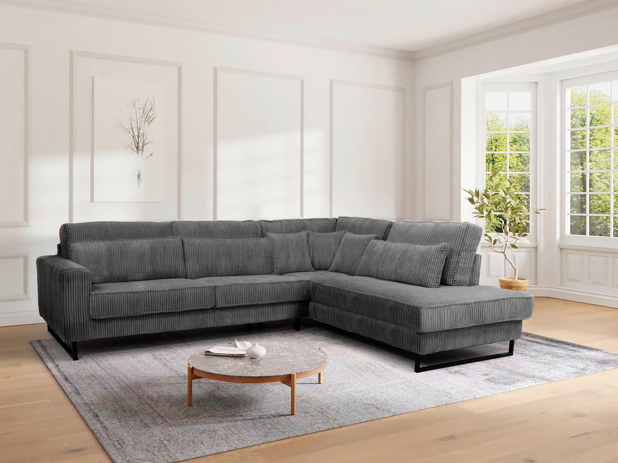 Livetastic ROHOVÁ SEDAČKA, textil, kompozitní dřevo, antracitová