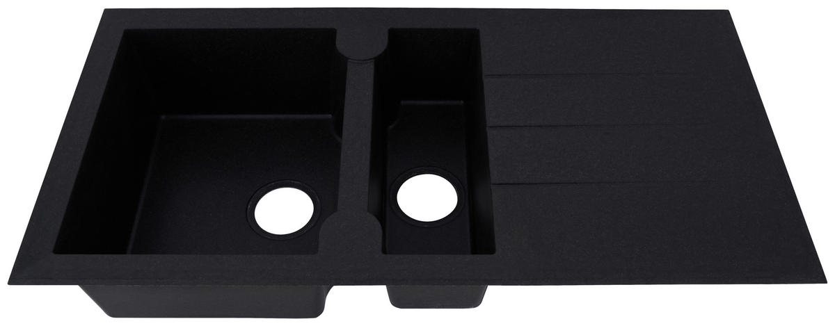 SPÜLE 1712ALINEO100X50S  - Schwarz, Trend, Stein (100/21/50cm) - Respekta