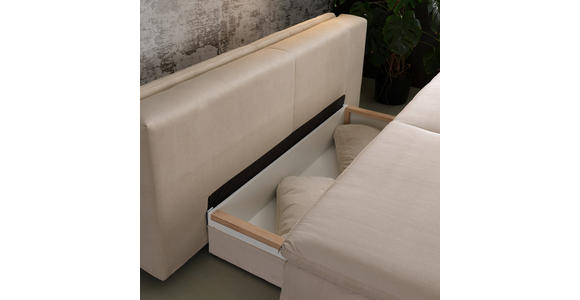 BOXSPRINGSOFA Cord Beige  - Beige/Schwarz, Design, Textil/Metall (200/100/108cm) - Novel