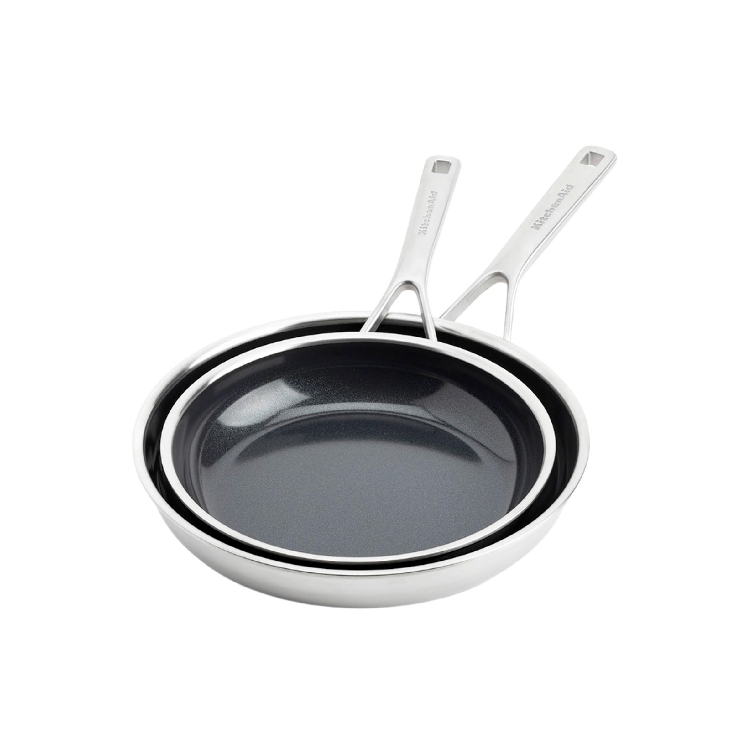PFANNENSET Multi-Ply Stainless Steel Edelstahl 2-teilig  - Edelstahlfarben/Schwarz, Basics, Metall (24 // 28cm) - Kitchenaid