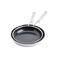 PFANNENSET Multi-Ply Stainless Steel Edelstahl 2-teilig  - Edelstahlfarben/Schwarz, Basics, Metall (24 // 28cm) - Kitchenaid