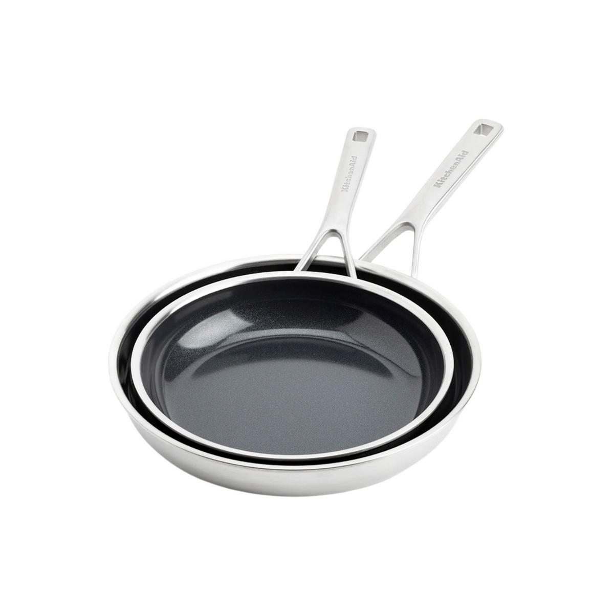 PFANNENSET Multi-Ply Stainless Steel Edelstahl 2-teilig  - Edelstahlfarben/Schwarz, Basics, Metall (24 // 28cm) - Kitchenaid