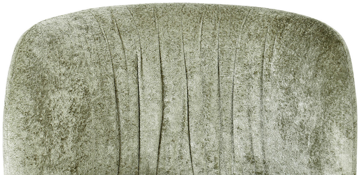 STUHL Chenille Grün  - Grün, Design, Textil/Metall (56,5/77/57cm) - Stylife