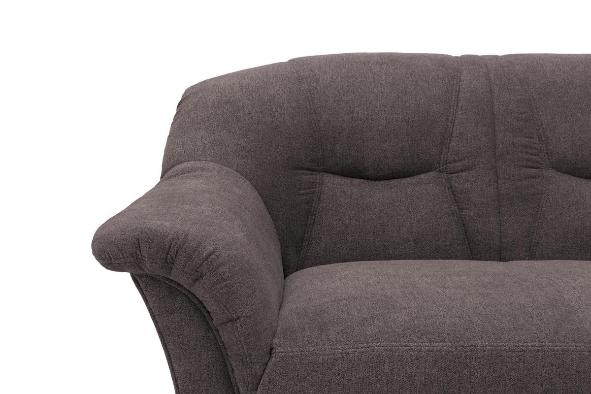 ECKSOFA Greige Mikrofaser  - Greige/Schwarz, KONVENTIONELL, Kunststoff/Textil (232/146cm) - MID.YOU