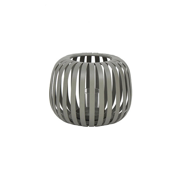 KERZENHALTER - Hellgrau, Design, Glas/Metall (17/13cm) - Ambia Home