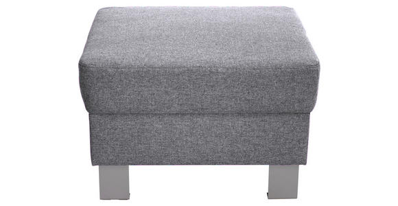 HOCKER Webstoff Hellgrau  - Silberfarben/Hellgrau, Design, Textil/Metall (62/41/62cm) - Xora