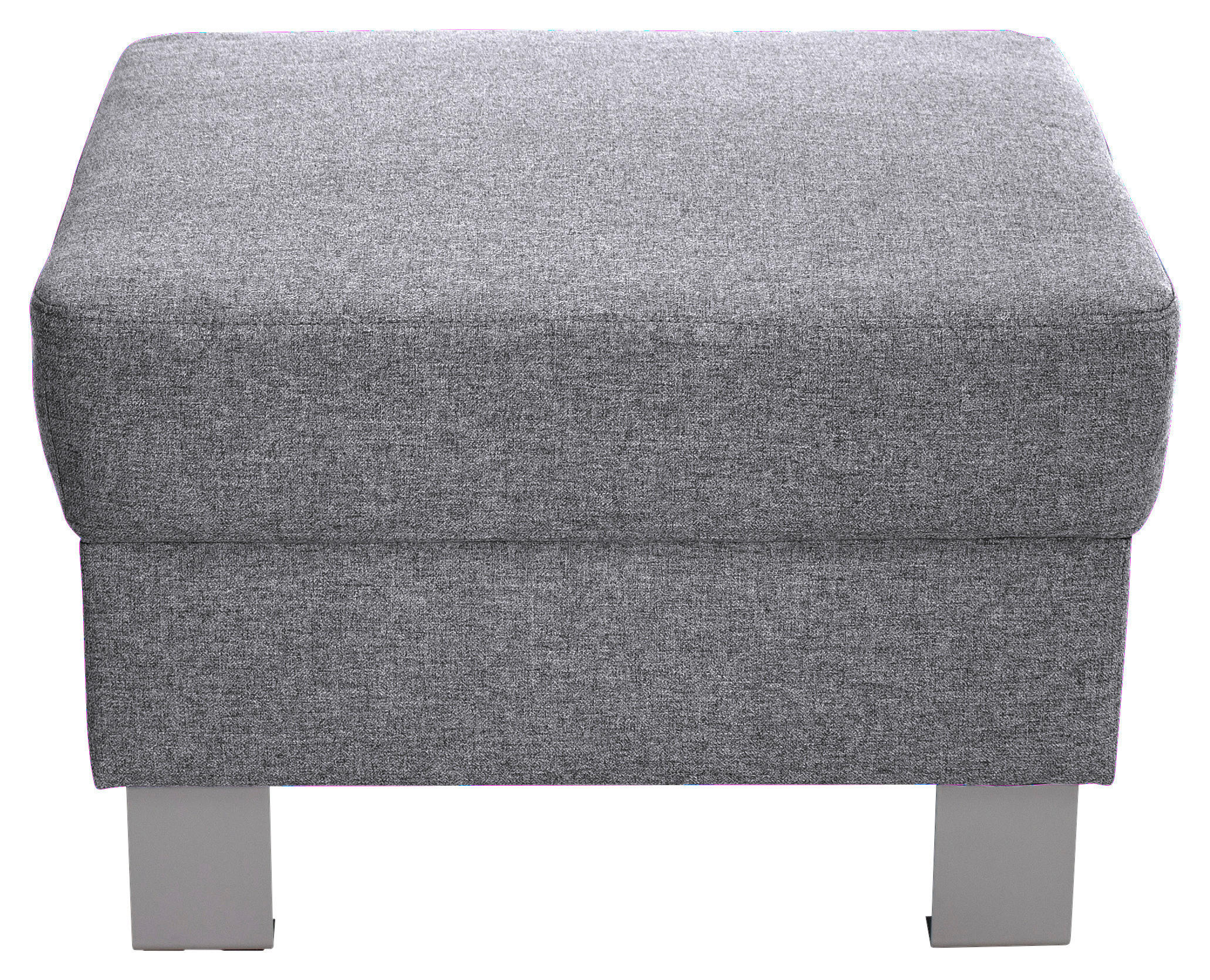 HOCKER Webstoff Hellgrau  - Silberfarben/Hellgrau, Design, Textil/Metall (62/41/62cm) - Xora