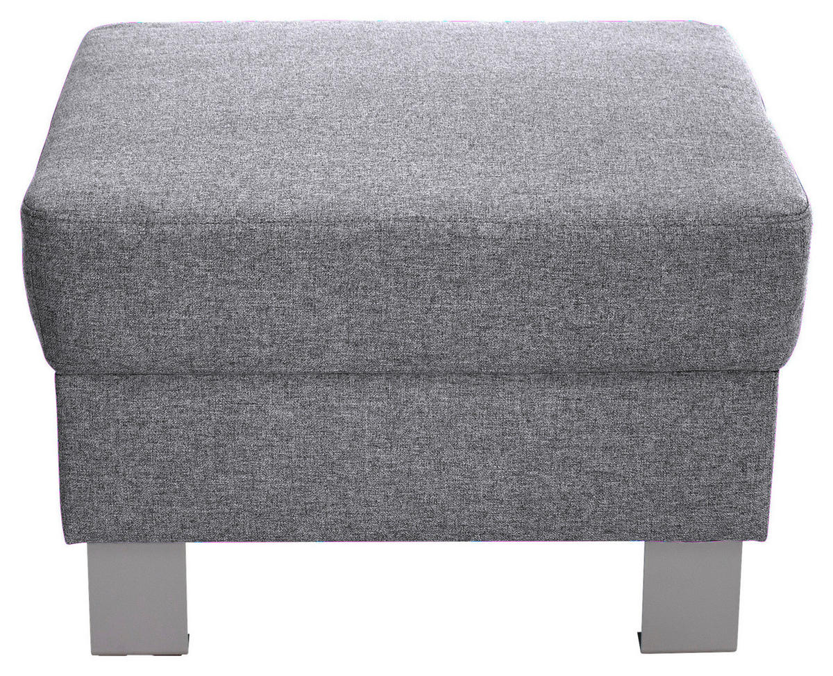 HOCKER Webstoff Hellgrau  - Silberfarben/Hellgrau, Design, Textil/Metall (62/41/62cm) - Xora