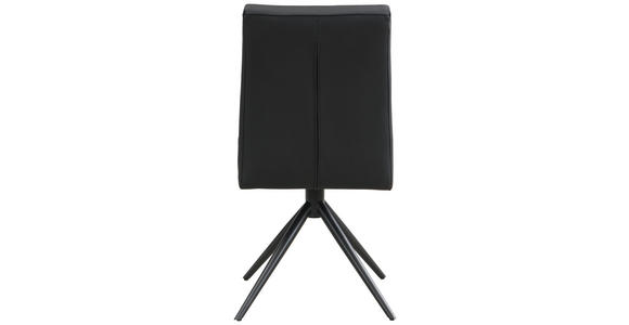 STUHL Echtleder Schwarz  - Schwarz, Trend, Leder/Metall (47/89/62cm) - Novel