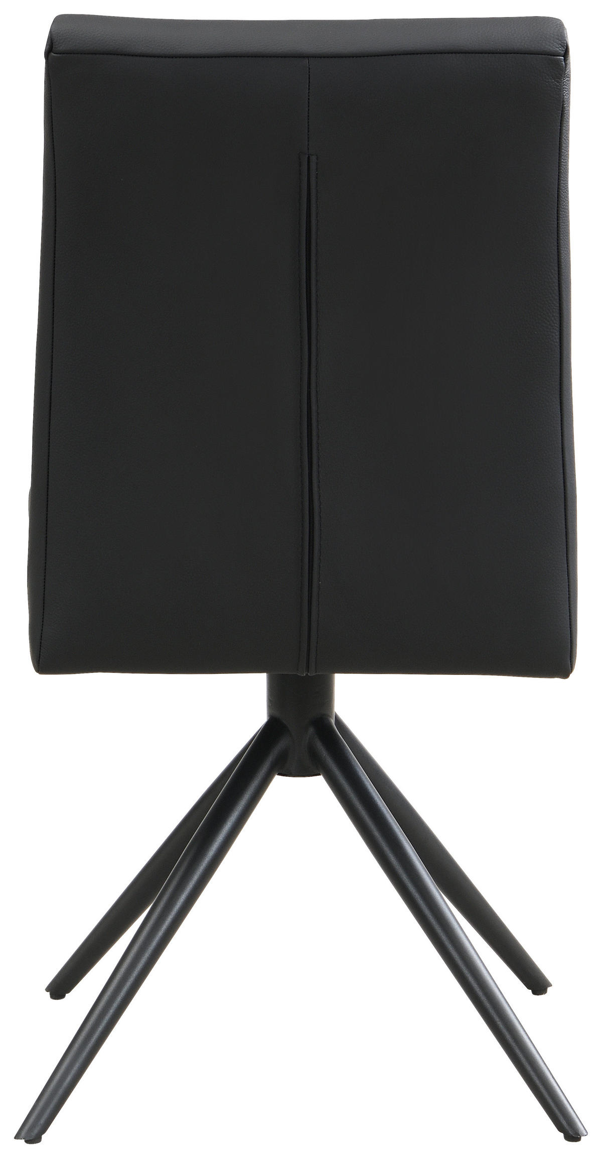 STUHL Echtleder Schwarz  - Schwarz, Trend, Leder/Metall (47/89/62cm) - Novel