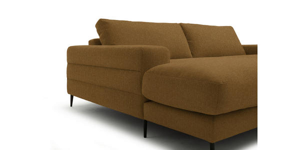 ECKSOFA  in Flachgewebe Goldfarben  177/253 cm  - Goldfarben/Schwarz, Design, Textil/Metall (177/253cm) - Dieter Knoll