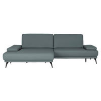 ECKSOFA Echtleder Grau  - Schwarz/Grau, Konventionell, Leder/Metall (180/301cm) - Joop!