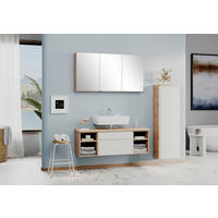 WASCHBECKENUNTERSCHRANK 120/41/47 cm  - Eiche Wotan/Weiß, MODERN, Holzwerkstoff (120/41/47cm) - Held