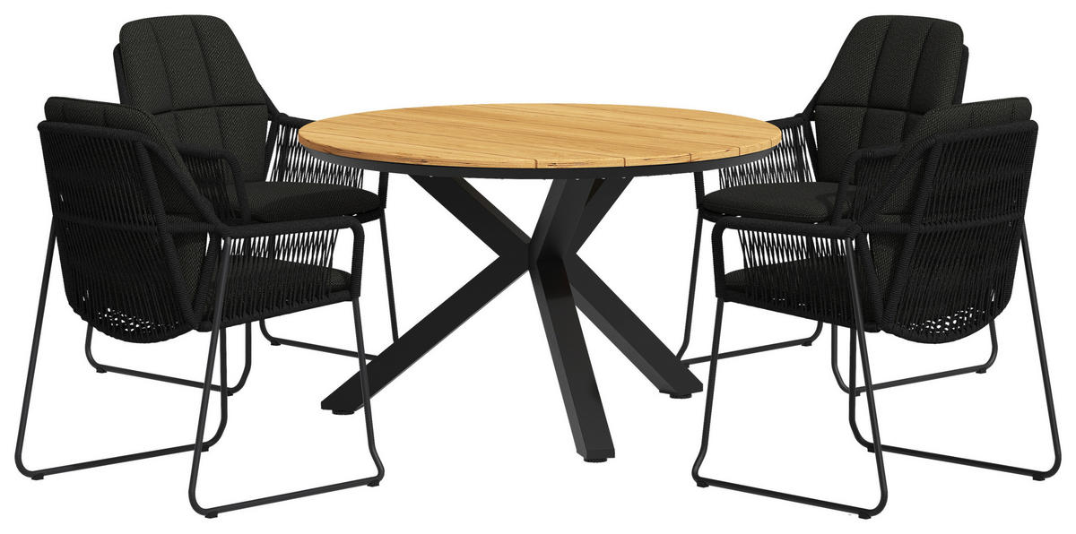 STOL  jeklo črna  - črna, Basics, kovina/tekstil (66/87/64cm) - Tierra Outdoor