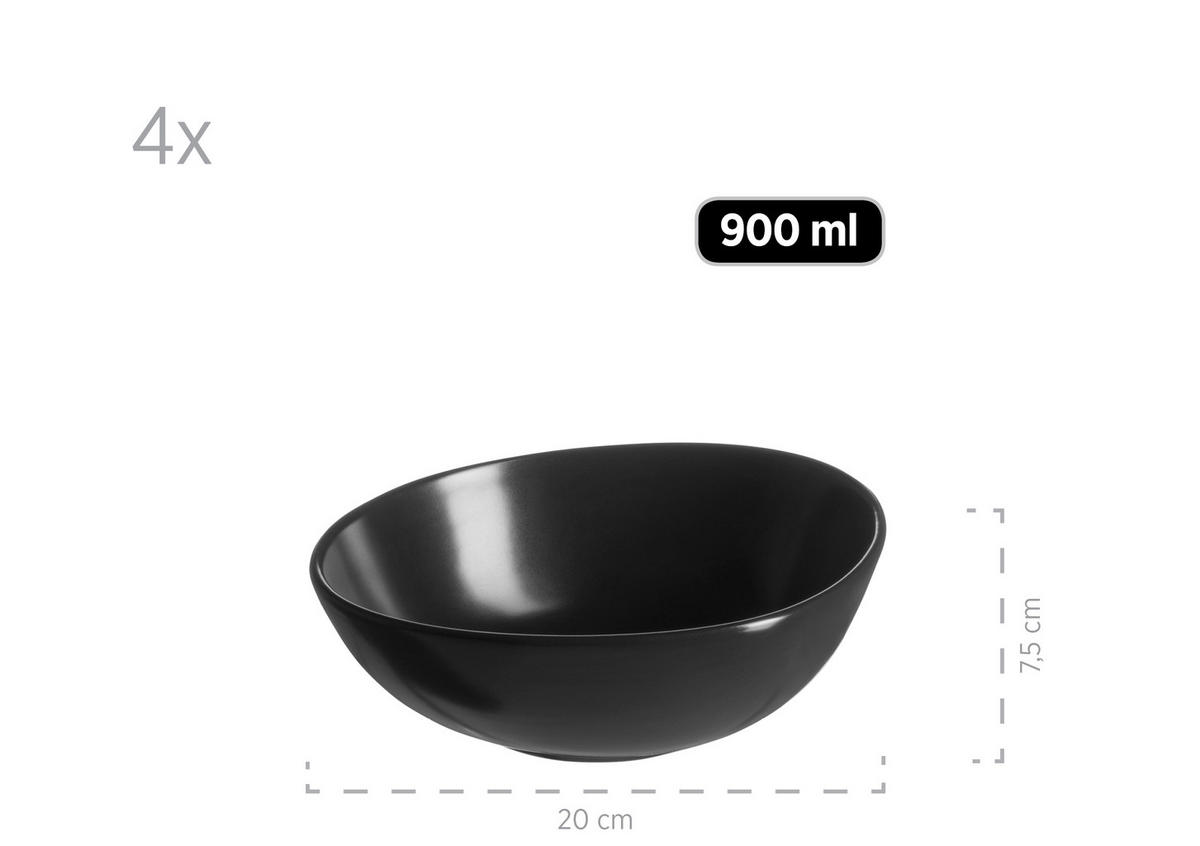 KOMBISERVICE Glendale 16-teilig  - Schwarz, Basics, Keramik (44/34/33,6cm) - Mäser