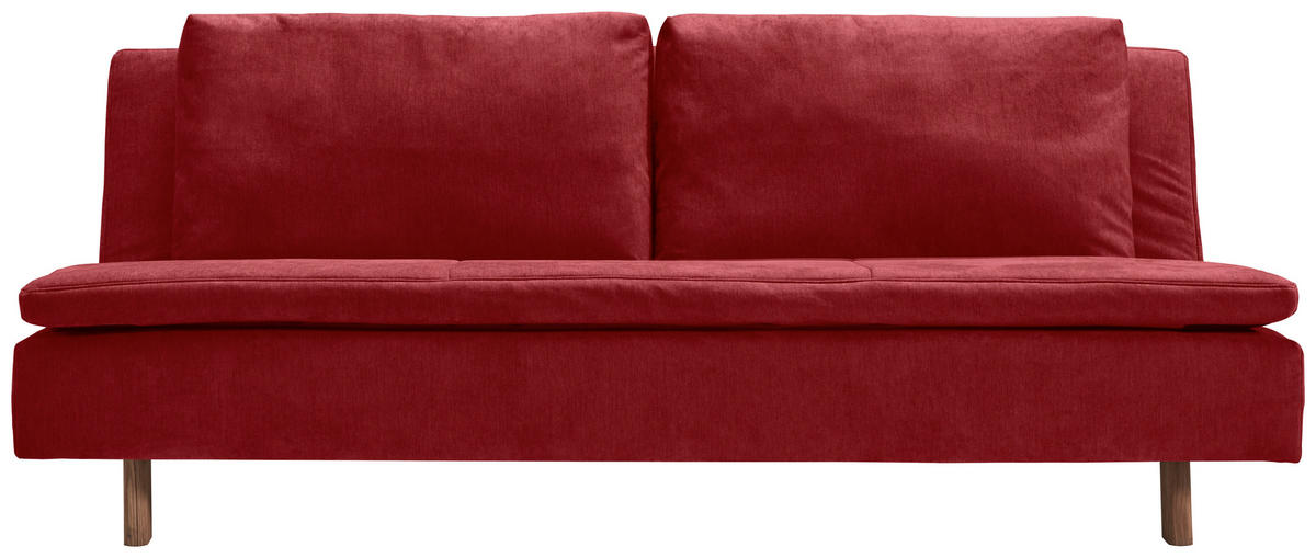 SCHLAFSOFA Flachgewebe Rotbraun  - Rotbraun/Eichefarben, KONVENTIONELL, Holz/Textil (205/85/98cm) - Carryhome