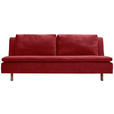 SCHLAFSOFA Flachgewebe Rotbraun  - Rotbraun/Eichefarben, KONVENTIONELL, Holz/Textil (205/85/98cm) - Carryhome