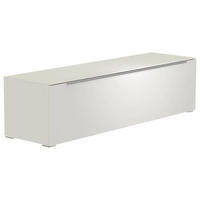 LOWBOARD Weiss, Alufarben  160/43/45 cm  - Weiss/Alufarben, Design, Glas/Holzwerkstoff (160/43/45cm) - Moderano