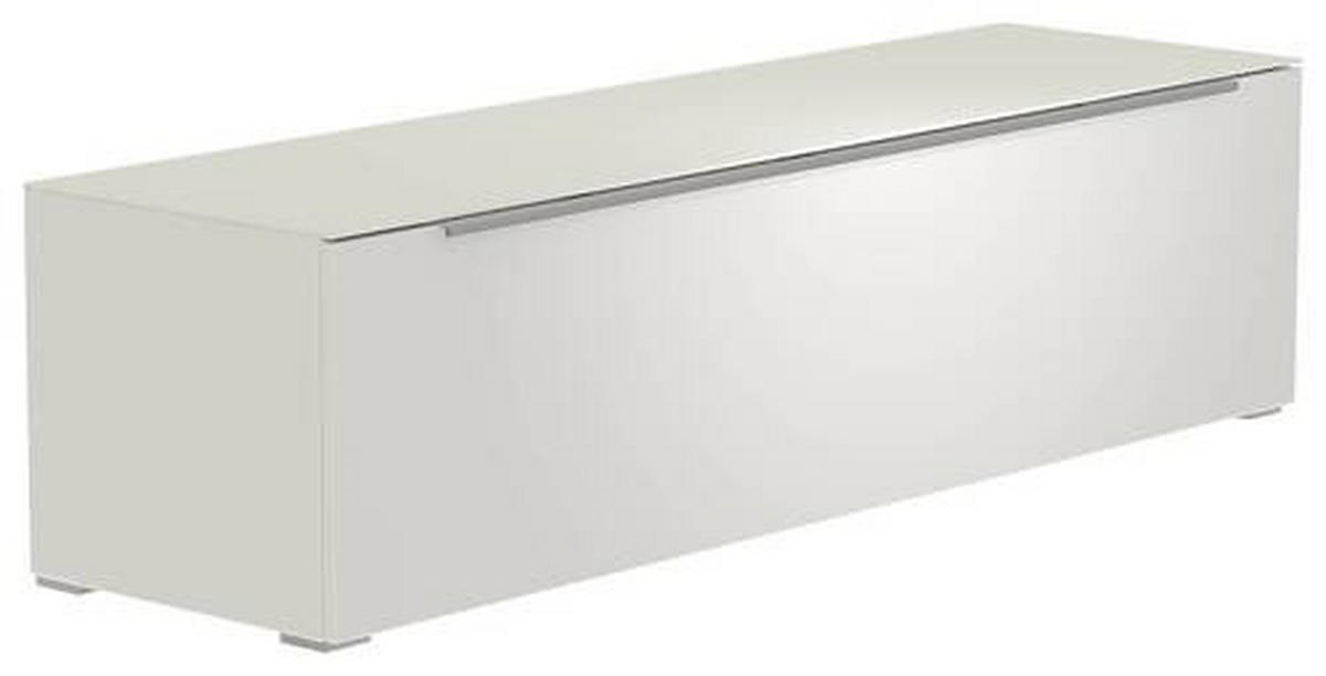 LOWBOARD Weiss, Alufarben  160/43/45 cm  - Weiss/Alufarben, Design, Glas/Holzwerkstoff (160/43/45cm) - Moderano