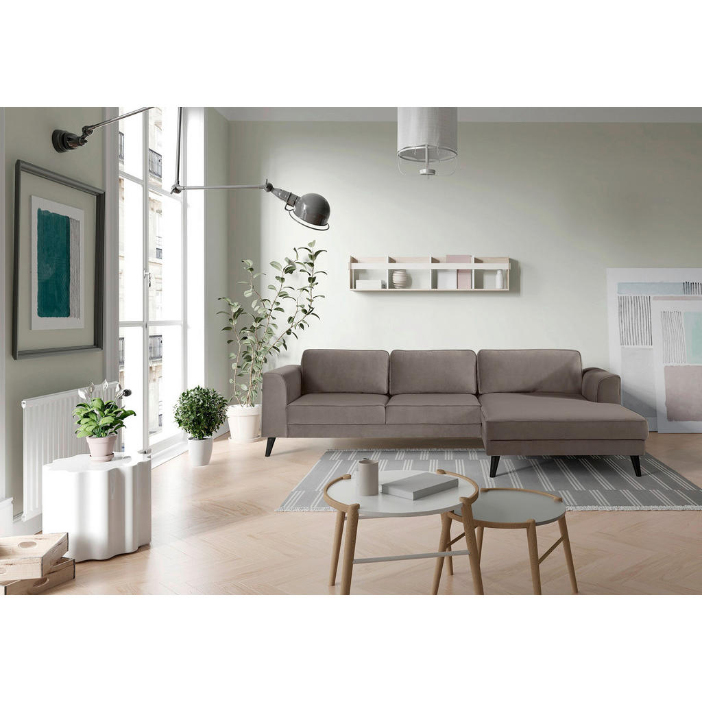 Thumbnail - Trendmanufaktur Eckschlafsofa Lumber Jack, Taupe, Textil, 4-Sitzer, 277x167 cm, seitenverkehrt erhältlich, Schlafen auf ...