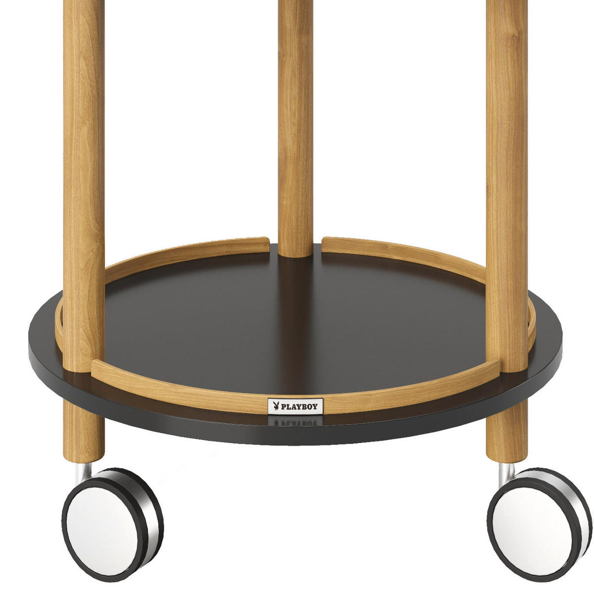 BEISTELLTISCH 40/40/50 cm Bambus Schwarz rund  - Nussbaumfarben/Schwarz, KONVENTIONELL, Holz/Holzwerkstoff (40/40/50cm) - Playboy