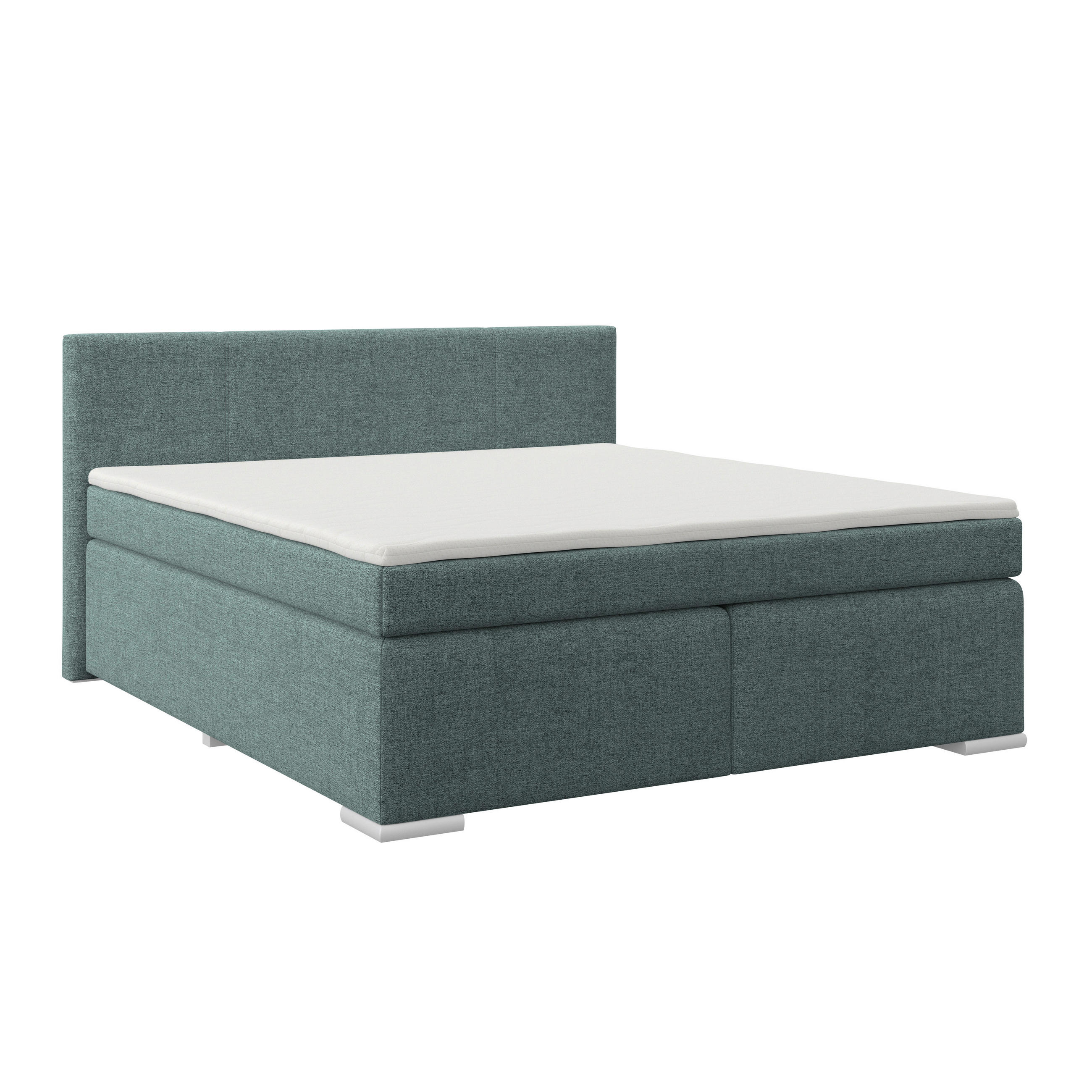 BOXSPRINGBETT 180/200 cm  in Blau  - Blau/Alufarben, Basics, Kunststoff/Textil (180/200cm) - Boxxx
