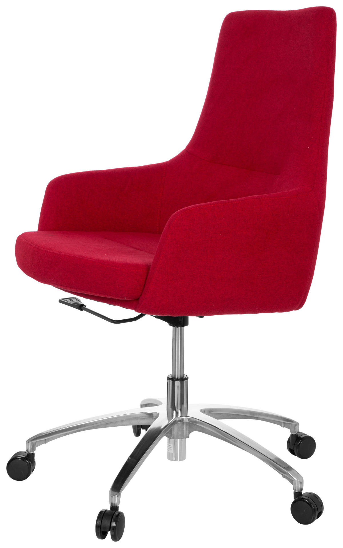 DREHSTUHL Flachgewebe Rot  - Silberfarben/Rot, Basics, Kunststoff/Textil (65/97/60cm) - MID.YOU