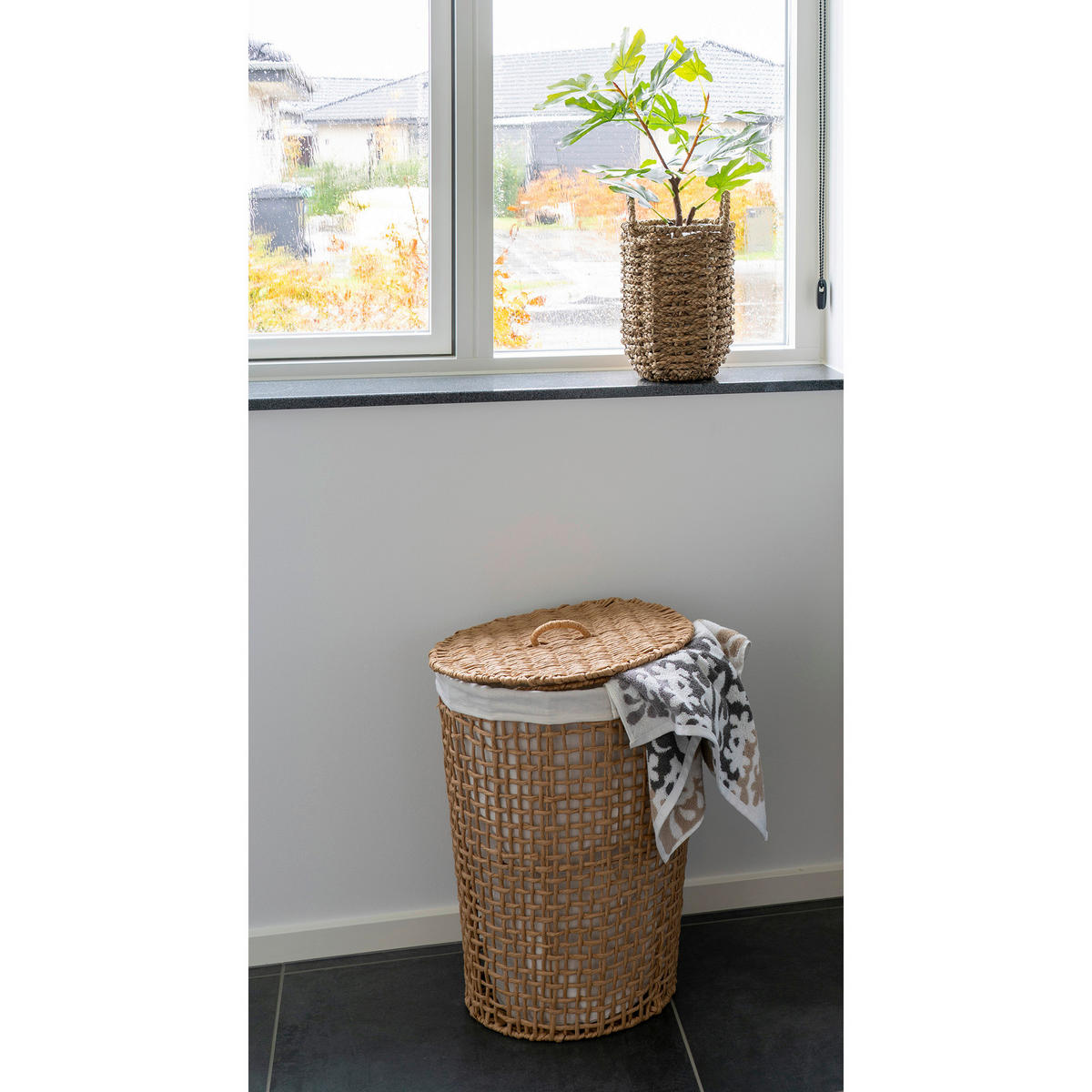 TVÄTTKORG - vit/ljusbrun, Design, papper/plast (42/56/42cm)