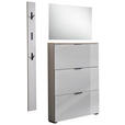 GARDEROBE 3-teilig  in 125/200/19 cm  - Kaschmir/Eichefarben, Design, Glas/Holzwerkstoff (125/200/19cm) - Voleo