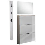 GARDEROBE 3-teilig  in 125/200/19 cm  - Kaschmir/Eichefarben, Design, Glas/Holzwerkstoff (125/200/19cm) - Voleo