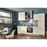 KÜCHENBLOCK 280 cm   in Eichefarben, Magnolie  - Chromfarben/Eichefarben, KONVENTIONELL, Holzwerkstoff/Metall (280cm) - Welnova
