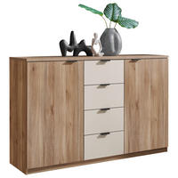 SIDEBOARD DANAO  in 140/90/38 cm  - Kaschmir/Eichefarben, Design, Holzwerkstoff/Metall (140/90/38cm) - Xora