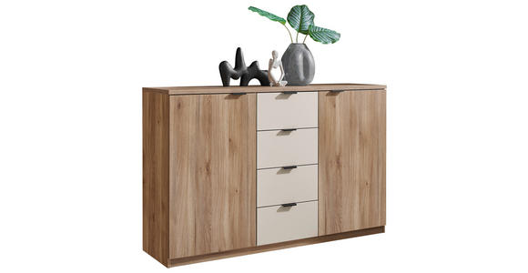 SIDEBOARD DANAO  in 140/90/38 cm  - Kaschmir/Eichefarben, Design, Holzwerkstoff/Metall (140/90/38cm) - Xora