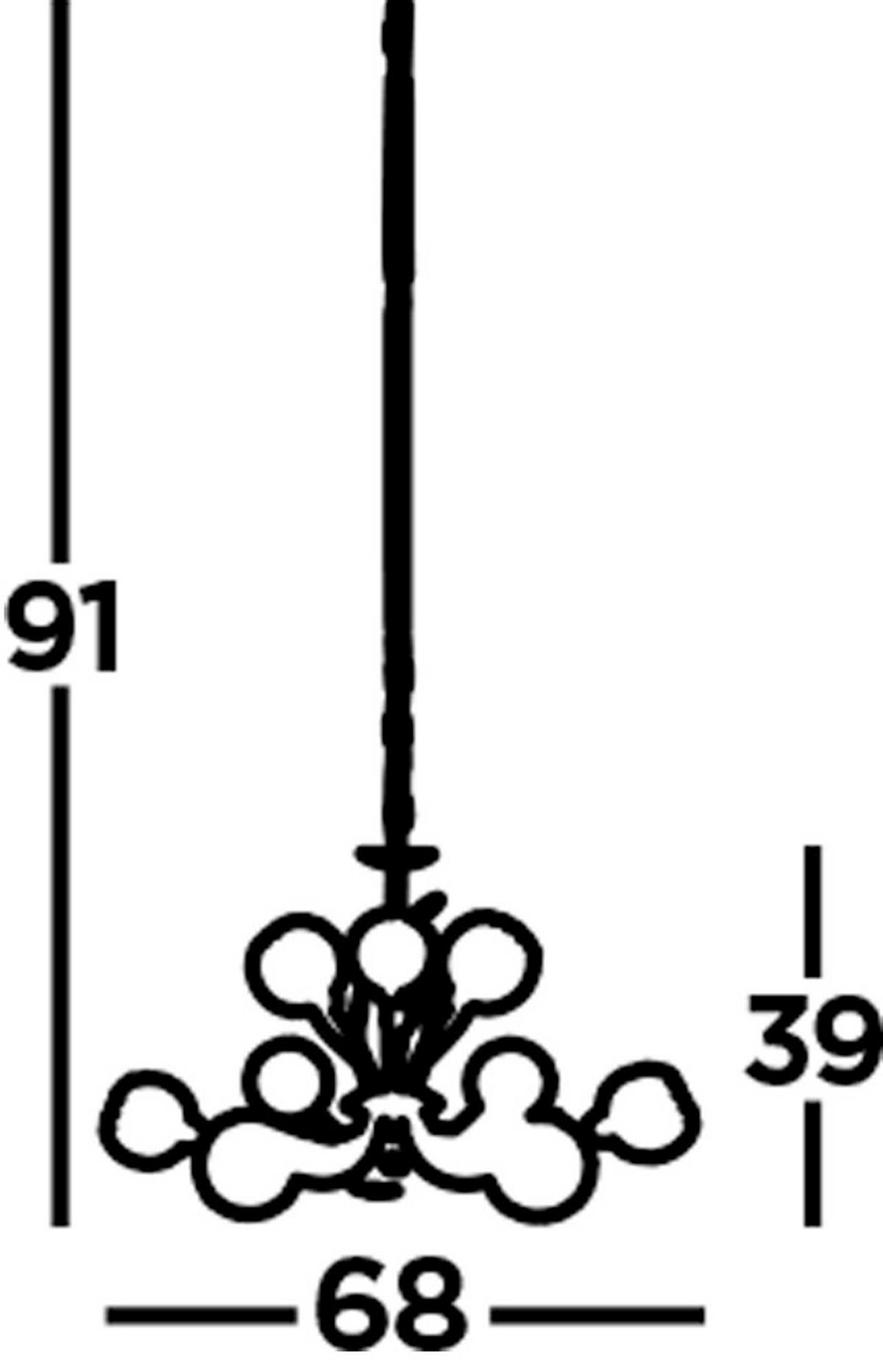 HÄNGELEUCHTE 68/39 cm  - Messingfarben, Basics, Glas/Metall (68/39cm)